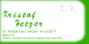 kristof hetzer business card